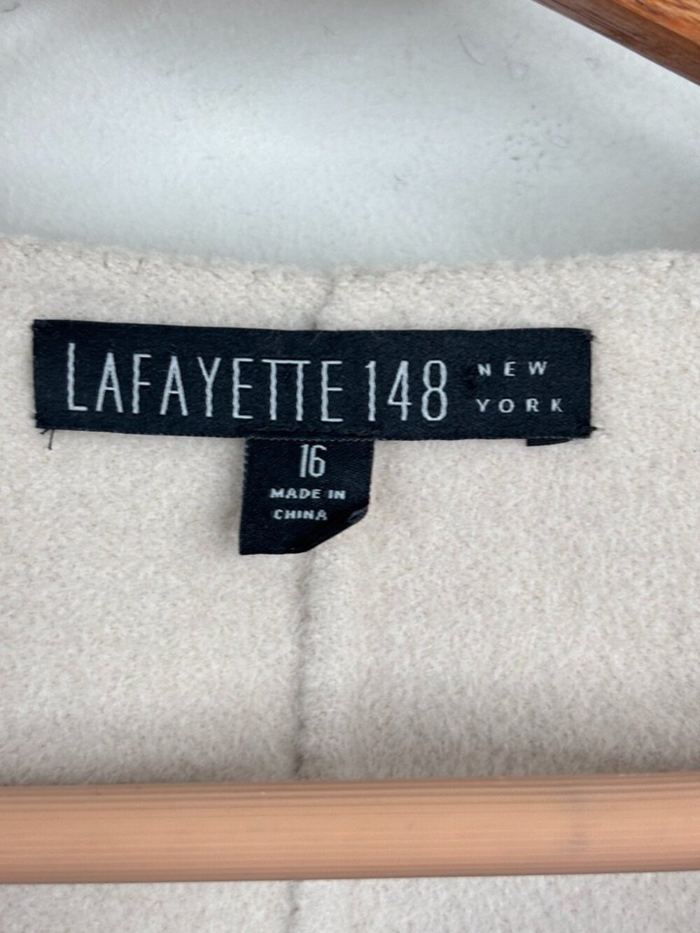 Lafayette 148 Wool Angora Cream Beige Blazer Jacket Size 16 Luxury Neutral - Picture 6 of 10